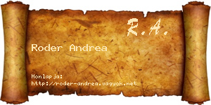 Roder Andrea névjegykártya