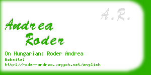 andrea roder business card